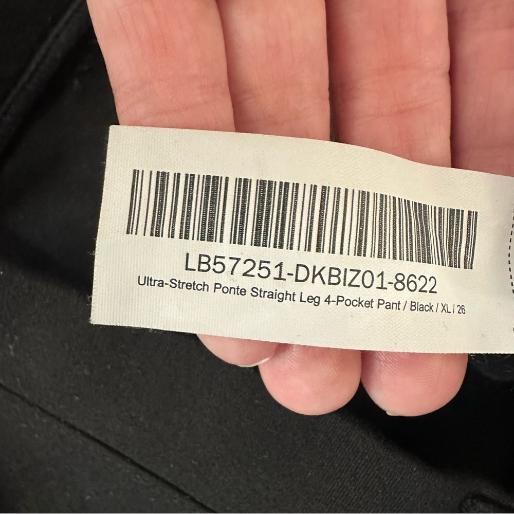 Quince Ultra-Stretch Ponte Straight Leg 4-Pocket Pant in Black Sz XL/25 GUC - Picture 7 of 9